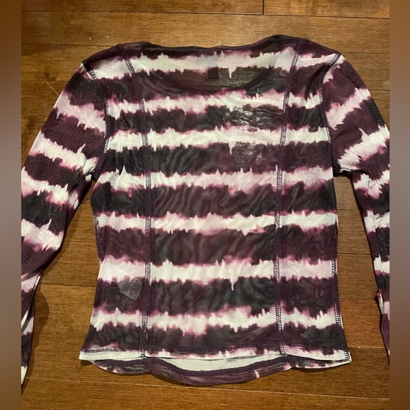 Garage Purple and white striped tie dye mesh shirt - Picture 2 of 3